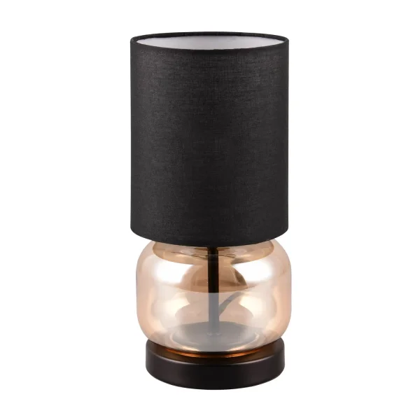 LÁMPARA DE MESA BASE DE CRISTAL ÁMBAR E27 ELISEO