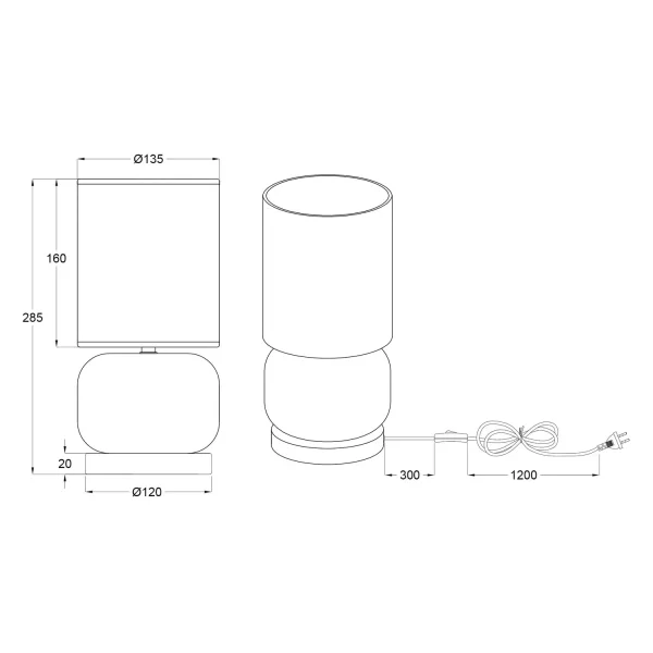 LÁMPARA DE MESA BASE DE CRISTAL ÁMBAR E27 ELISEO