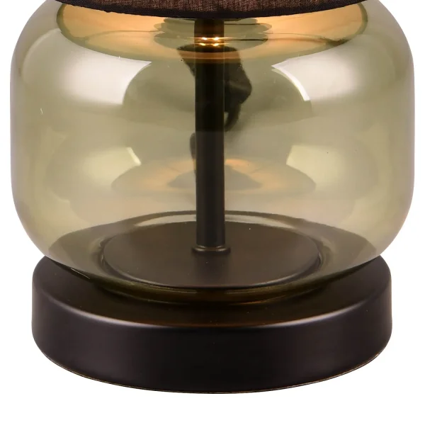 LÁMPARA DE MESA BASE DE CRISTAL VERDE E27 ELISEO