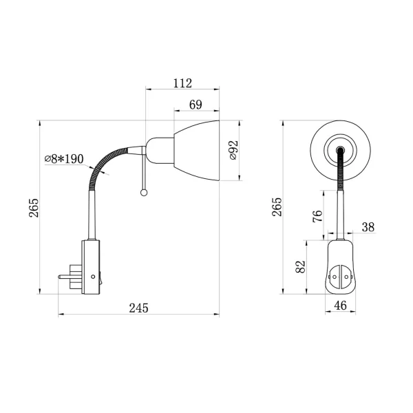 FOCO FLEXIBLE METAL NEGRO E14 LIAM
