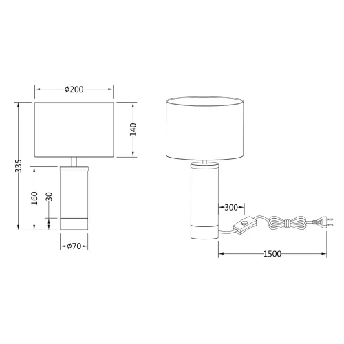 LÁMPARA DE MESA METAL NEGRO E14 GLADYS