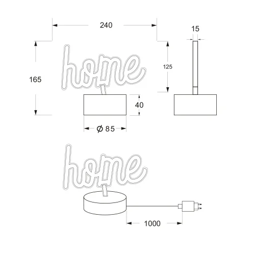 LÁMPARA DE MESA LED 1W HOME