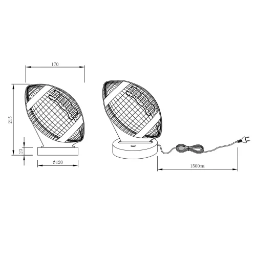LÁMPARA DE MESA LED 3,2W 3000K RGBW BALÓN FÚTBOL AMERICANO