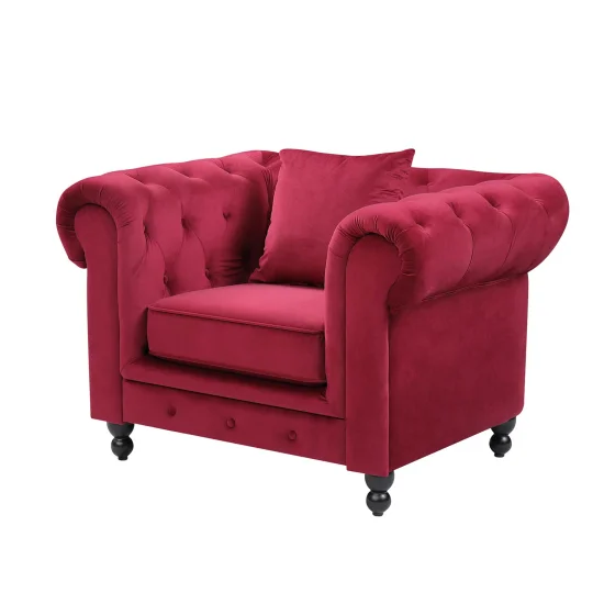 SILLÓN TERCIOPELO GRANATE EDNA