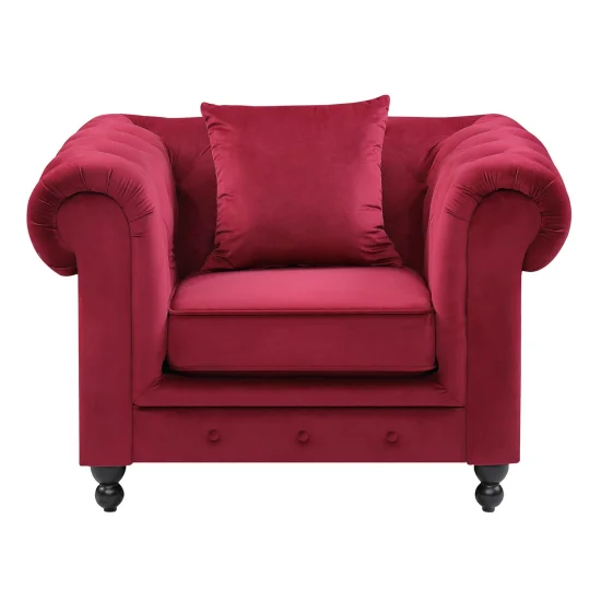 SILLÓN TERCIOPELO GRANATE EDNA 2