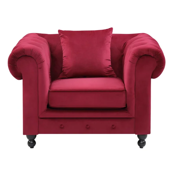 SILLÓN TERCIOPELO GRANATE EDNA