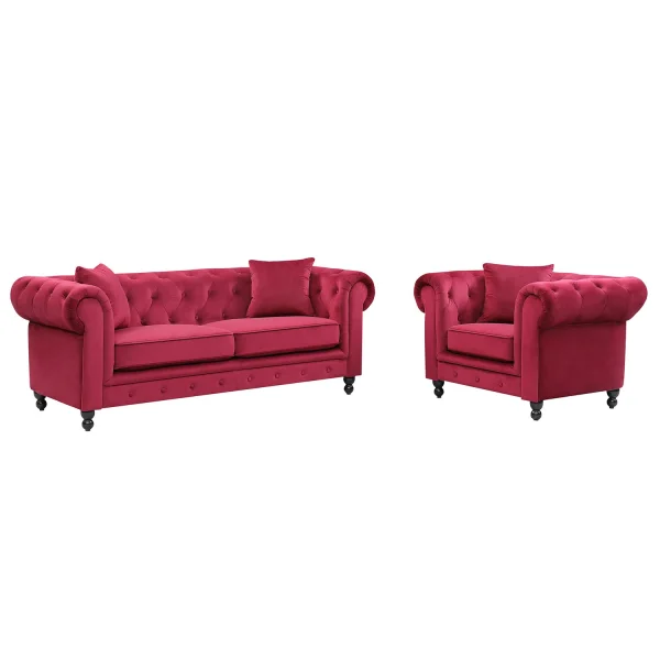 SILLÓN TERCIOPELO GRANATE EDNA