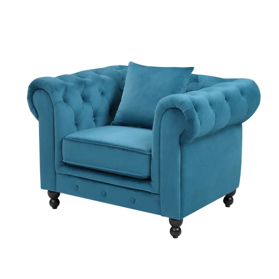 SILLÓN TERCIOPELO AZUL EDNA
