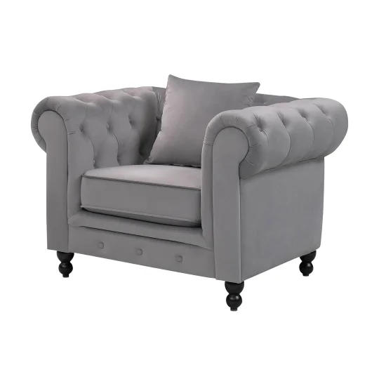 SILLÓN TERCIOPELO GRIS EDNA