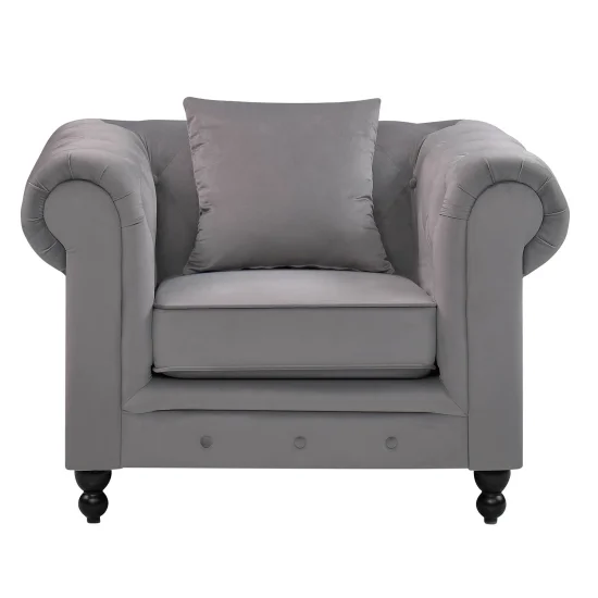 SILLÓN TERCIOPELO GRIS EDNA 2
