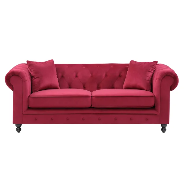 SOFÁ TERCIOPELO GRANATE EDNA