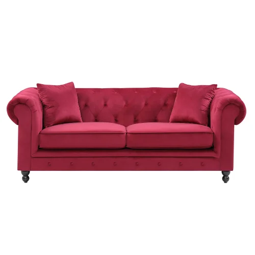 SOFÁ TERCIOPELO GRANATE EDNA