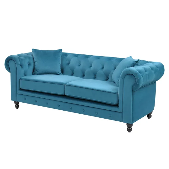 SOFÁ TERCIOPELO AZUL EDNA