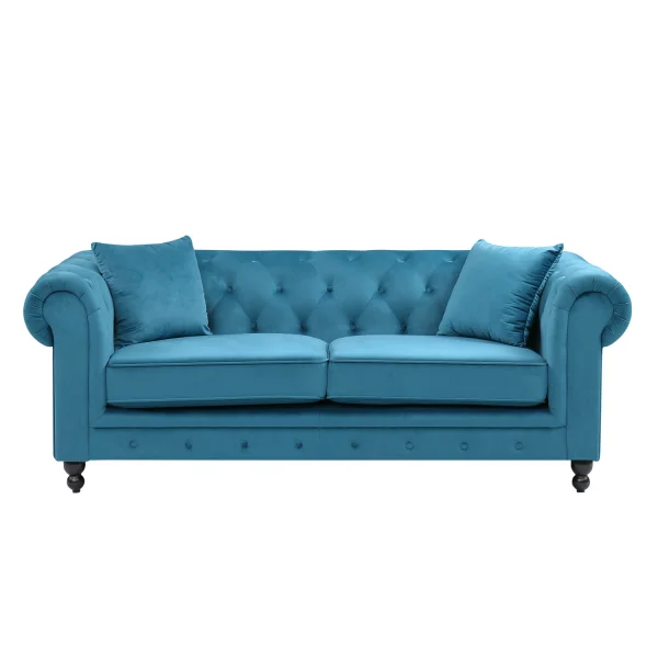 SOFÁ TERCIOPELO AZUL EDNA