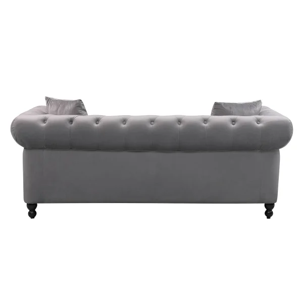 SOFÁ TERCIOPELO GRIS EDNA