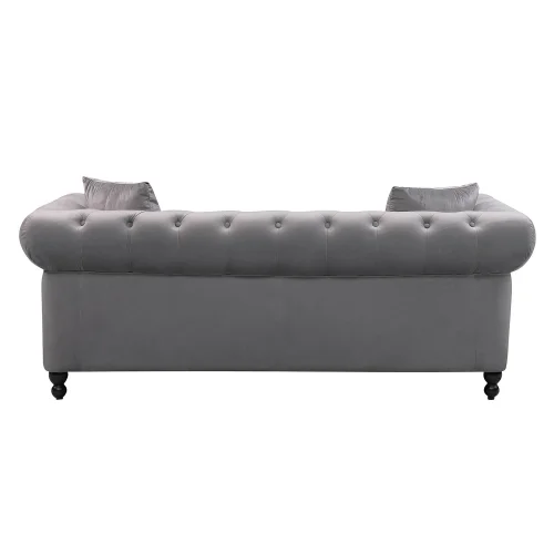 SOFÁ TERCIOPELO GRIS EDNA