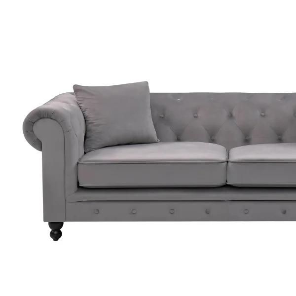 SOFÁ TERCIOPELO GRIS EDNA