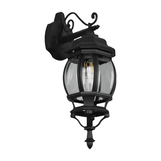 APLIQUE EXTERIOR DESCENDENTE E27 IP44 NEGRO ELOWEN 2
