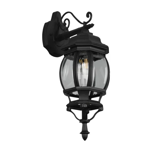 APLIQUE EXTERIOR DESCENDENTE E27 IP44 NEGRO ELOWEN