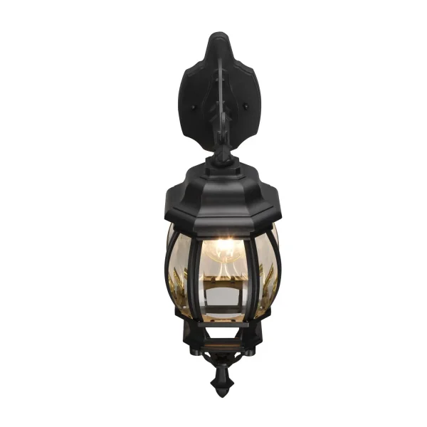 APLIQUE EXTERIOR DESCENDENTE E27 IP44 NEGRO ELOWEN