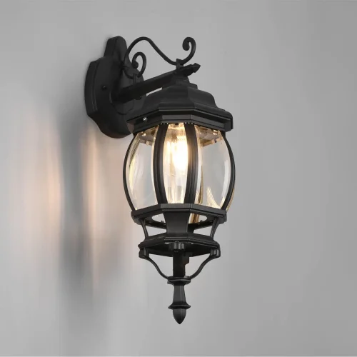 APLIQUE EXTERIOR DESCENDENTE E27 IP44 NEGRO ELOWEN