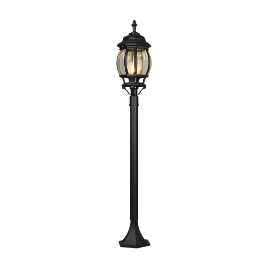 FAROL DE EXTERIOR E27 IP44 100CM NEGRO ELOWEN