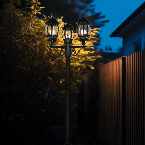 FAROLA DE EXTERIOR E27 IP44 200CM NEGRO ELOWEN