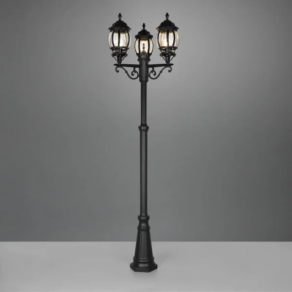 FAROLA DE EXTERIOR E27 IP44 200CM NEGRO ELOWEN