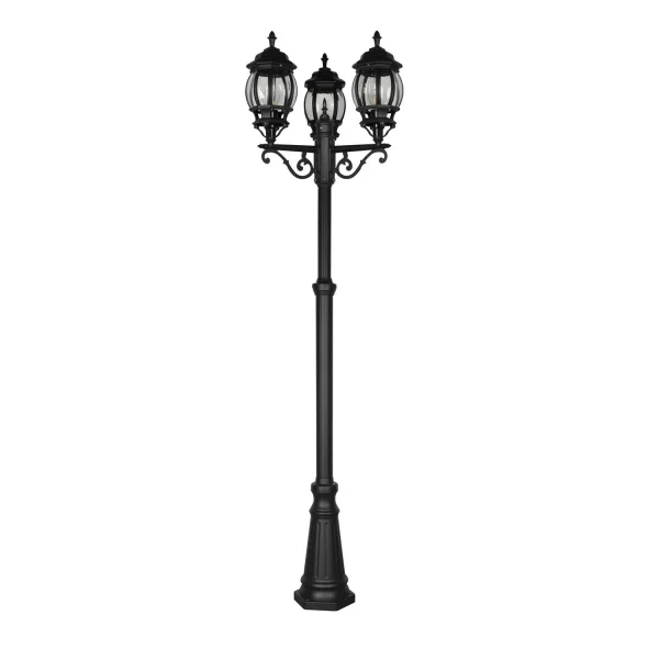 FAROLA DE EXTERIOR E27 IP44 200CM NEGRO ELOWEN