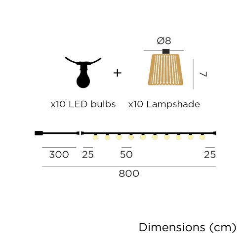 GUIRNALDA SOLAR + BATERIA RECARGABLE IP44 YUTE OKINAWA