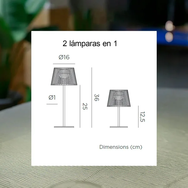 LÁMPARA DE MESA SOLAR IP54 OKINAWA LÁMPARA DE MESA SOLAR IP54 OKINAWA