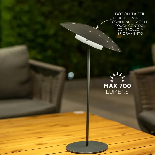 LÁMPARA DE MESA EXTERIOR IP44 BATERIA ANTRACITA SARDINIA 40