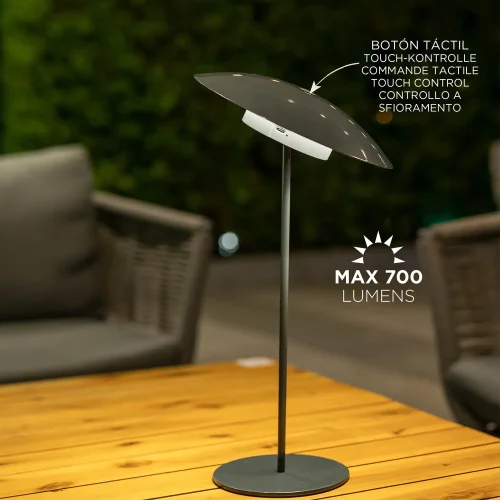 LÁMPARA DE MESA EXTERIOR IP44 BATERIA ANTRACITA SARDINIA 40
