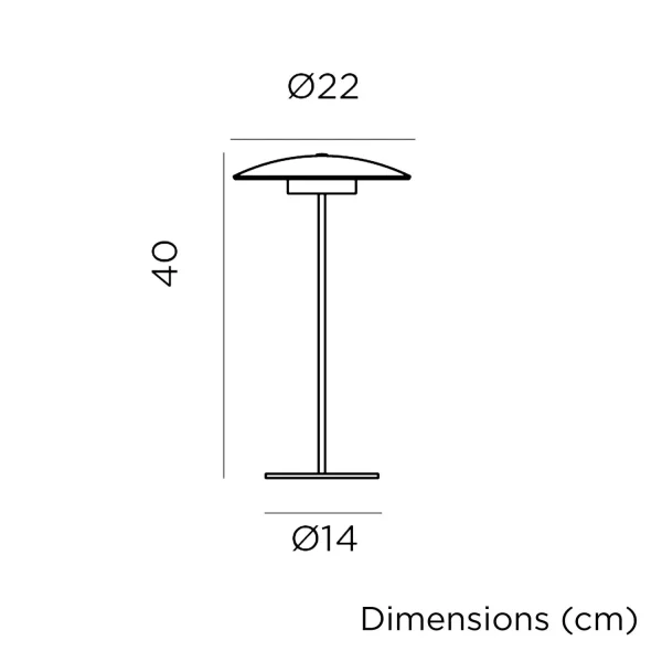 LÁMPARA DE MESA EXTERIOR IP44 BATERIA ANTRACITA SARDINIA 40