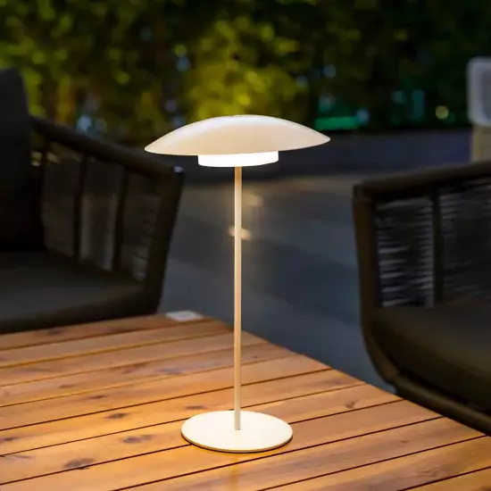 LÁMPARA DE MESA EXTERIOR IP44 BATERIA BLANCA SARDINIA 40
