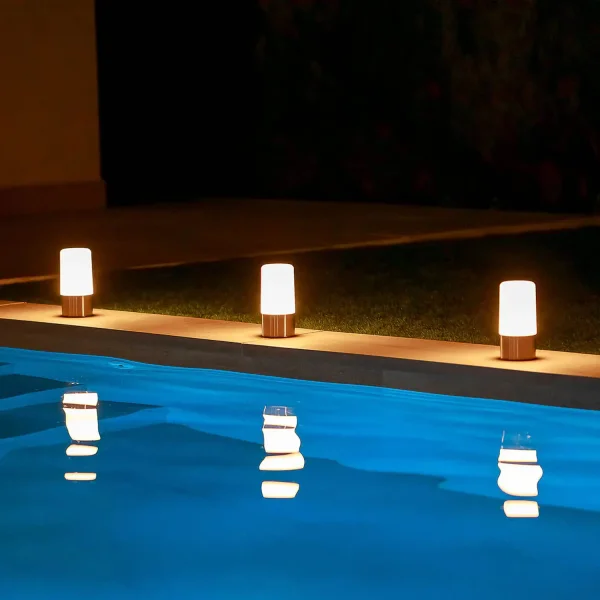 LÁMPARA DE MESA RECARGABLE ORO IP44 RGB MAIA LÁMPARA DE MESA RECARGABLE ORO IP44 RGB MAIA