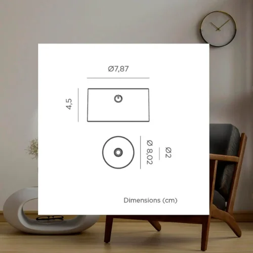 APLIQUE SIN CABLES BATERIA RECARGABLE NEGRO ROLL 8