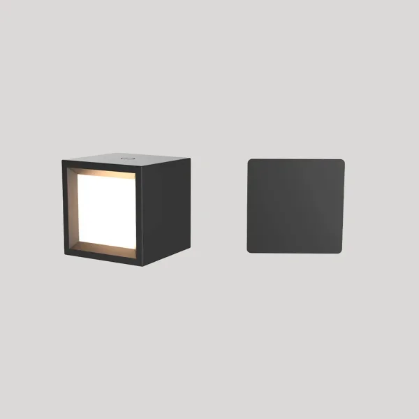 APLIQUE DE PARED SIN CABLES IP20 NEGRO BOX 8