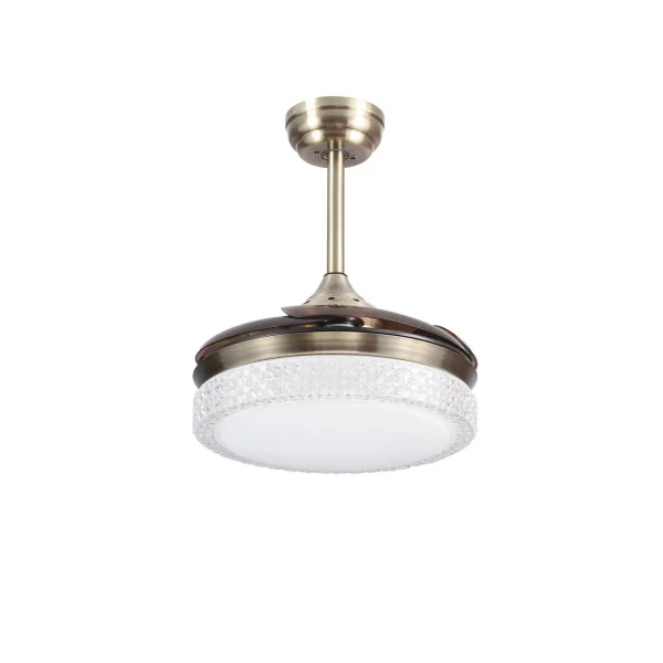 VENTILADOR DE TECHO LED 28W REGULABLE 4 ASPAS PLEGABLES MOTOR DC LESTER