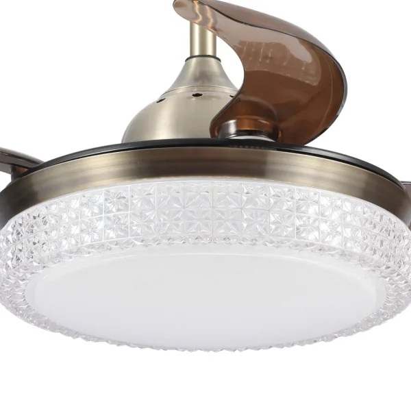 VENTILADOR DE TECHO LED 28W REGULABLE 4 ASPAS PLEGABLES MOTOR DC LESTER