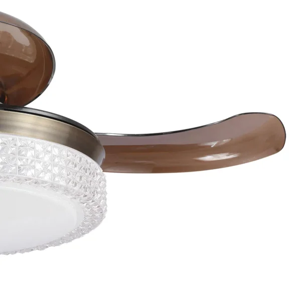 VENTILADOR DE TECHO LED 28W REGULABLE 4 ASPAS PLEGABLES MOTOR DC LESTER
