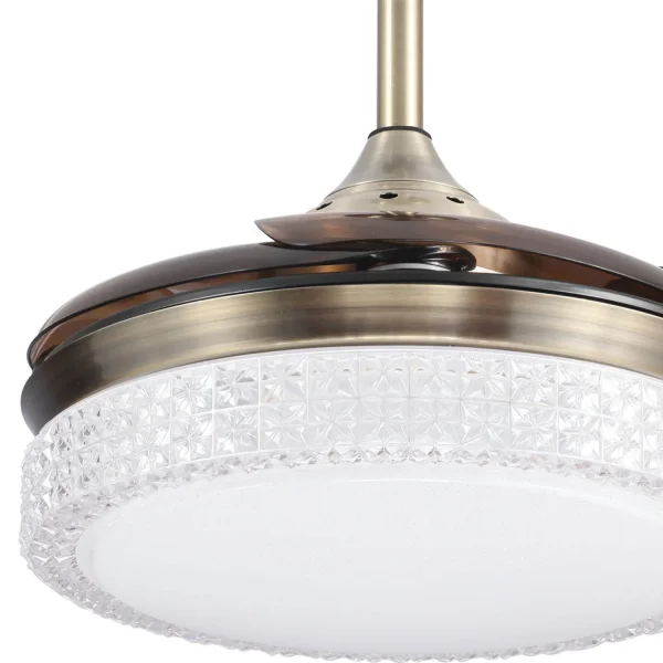 VENTILADOR DE TECHO LED 28W REGULABLE 4 ASPAS PLEGABLES MOTOR DC LESTER