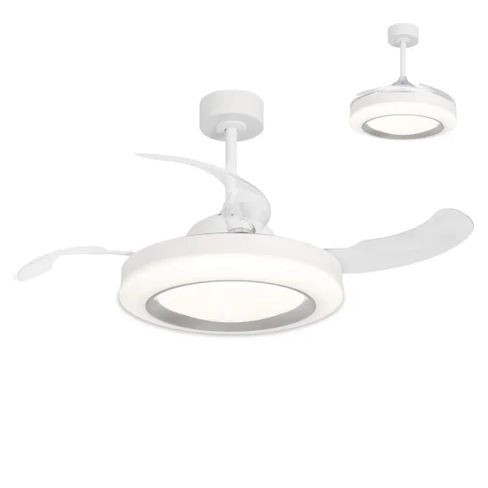 VENTILADOR DE TECHO LED 35W REGULABLE 4 ASPAS PLEGABLES MOTOR DC ODENSE