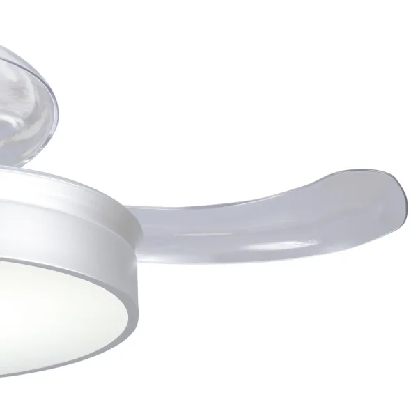 VENTILADOR DE TECHO LED 24W REGULABLE PLATA 4 ASPAS PLEGABLES MOTOR DC PALMA