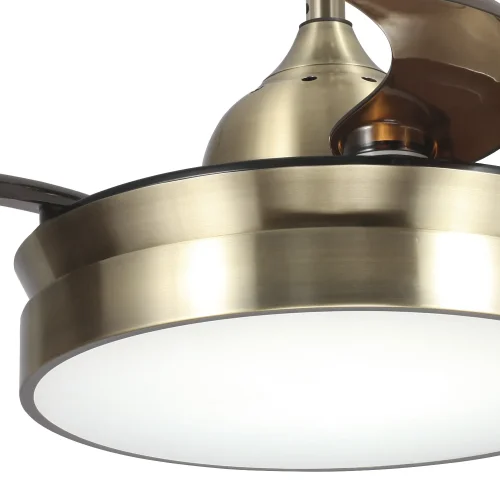 VENTILADOR DE TECHO LED 24W REGULABLE CUERO 4 ASPAS PLEGABLES MOTOR DC PALMA