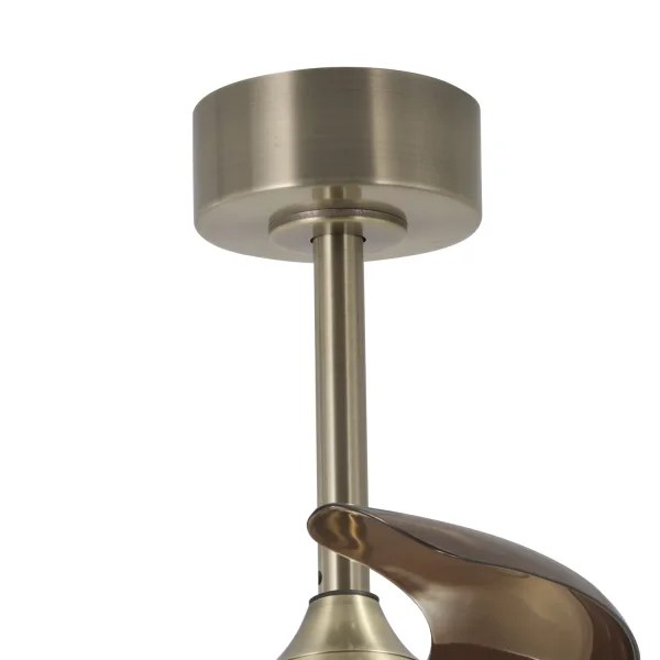 VENTILADOR DE TECHO LED 24W REGULABLE CUERO 4 ASPAS PLEGABLES MOTOR DC PALMA