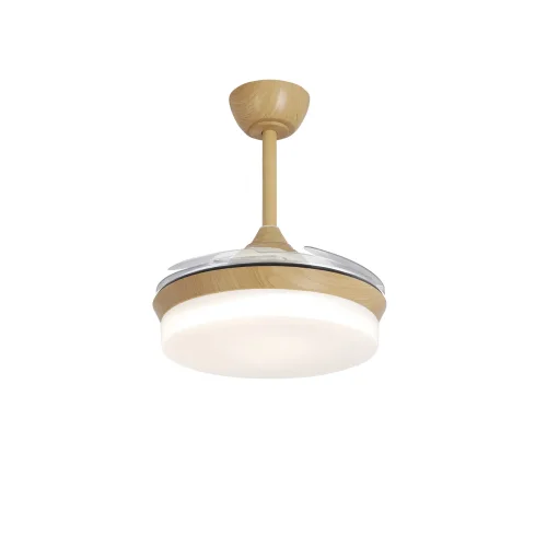 VENTILADOR DE TECHO LED 24W REGULABLE MADERA 4 ASPAS PLEGABLES GERALDTON