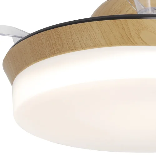 VENTILADOR DE TECHO LED 24W REGULABLE MADERA 4 ASPAS PLEGABLES GERALDTON