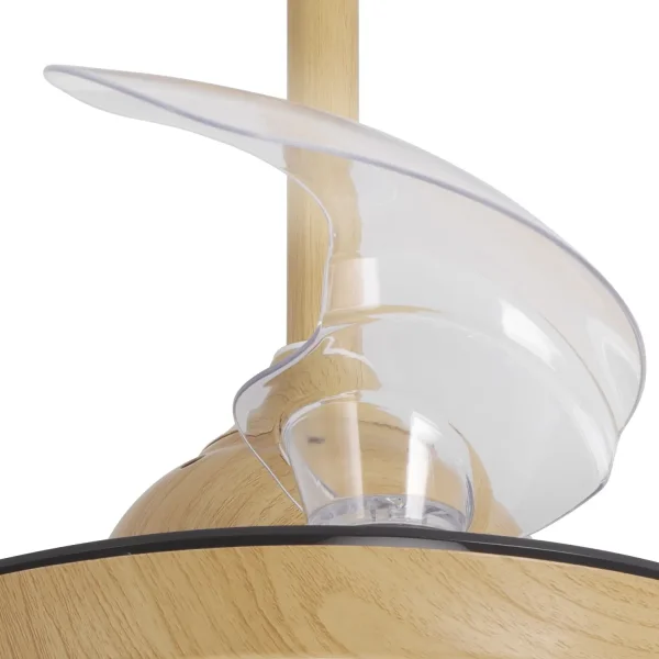 VENTILADOR DE TECHO LED 24W REGULABLE MADERA 4 ASPAS PLEGABLES GERALDTON