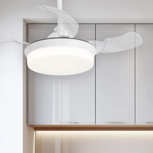 VENTILADOR DE TECHO LED 24W REGULABLE BLANCO 4 ASPAS PLEGABLES GERALDTON